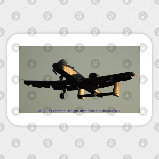 A-10 Landing Silhouette Sticker by acefox1